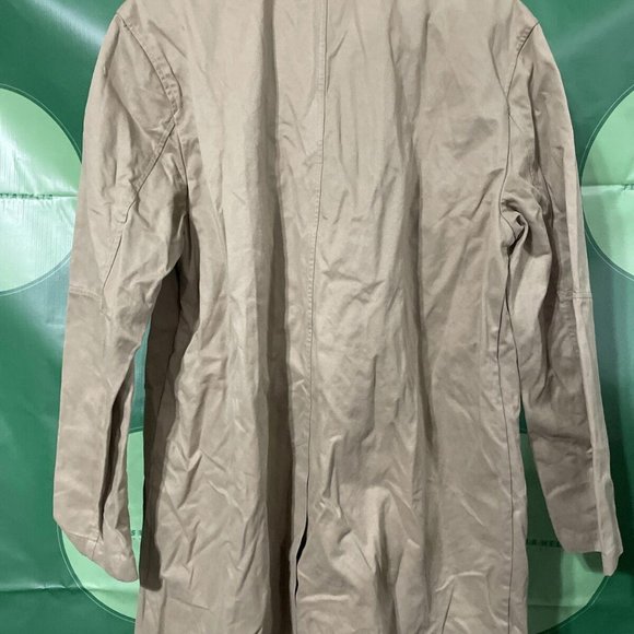 DKNY Women's mid-thigh/knee length button front TRENCH COAT in TAUPE sz MED-GUC - Picture 10 of 10